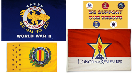 Commemorative and Support Flags from Flags USA honoring military service