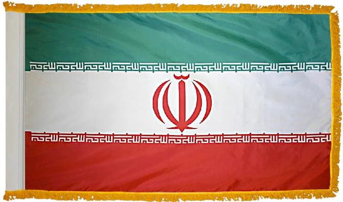 Iran Flag with Fringe - For Indoor Use