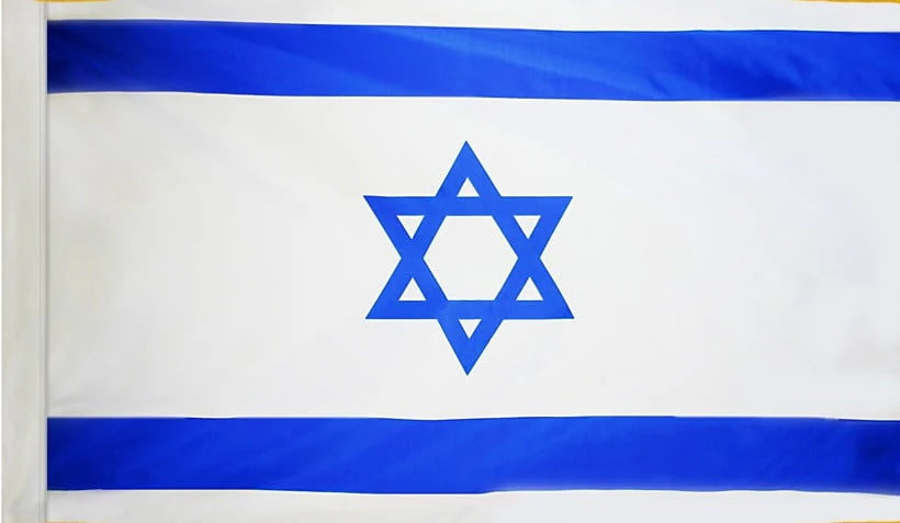 Israel Flag with Pole Sleeve - For Indoor Use
