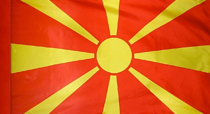 Macedonia Flag with Pole Sleeve - For Indoor Use