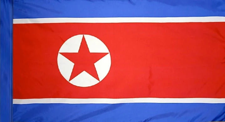 North Korea Flag with Pole Sleeve - For Indoor Use