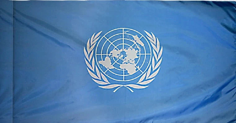 United Nations Flag with Pole Sleeve - For Indoor Use