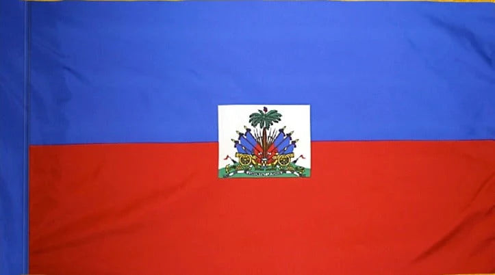 Haiti Flag with Pole Sleeve - For Indoor Use