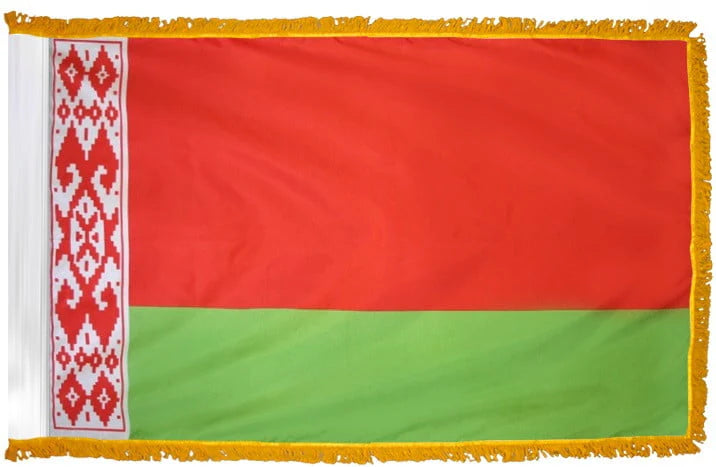 Belarus Flag with Fringe - For Indoor Use