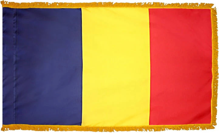 Chad Flag with Fringe - For Indoor Use