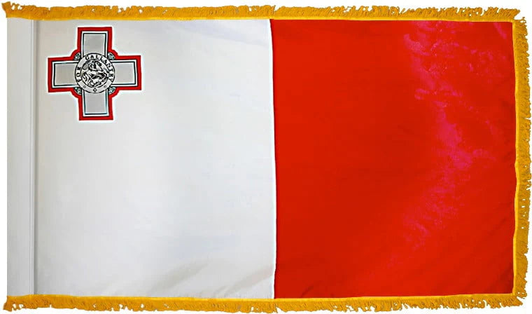 Malta Flag with Fringe - For Indoor Use