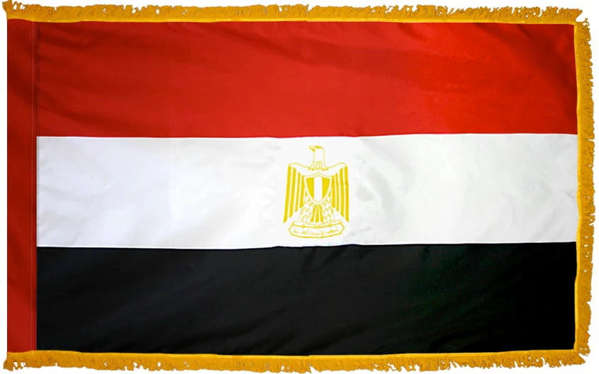Egypt Flag with Fringe - For Indoor Use