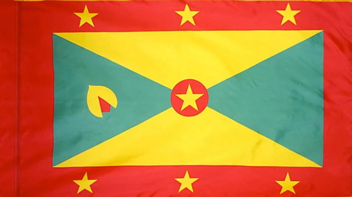 Grenada Flag with Pole Sleeve - For Indoor Use