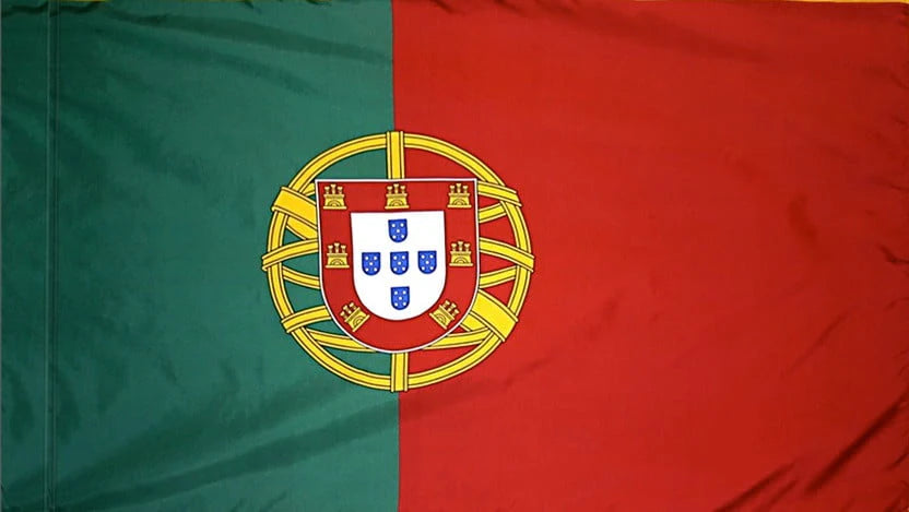 Portugal Flag with Pole Sleeve - For Indoor Use
