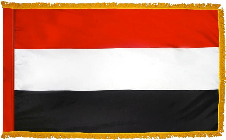 Yemen Flag with Fringe - For Indoor Use
