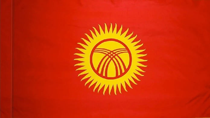 Kyrgyzstan Flag with Pole Sleeve - For Indoor Use