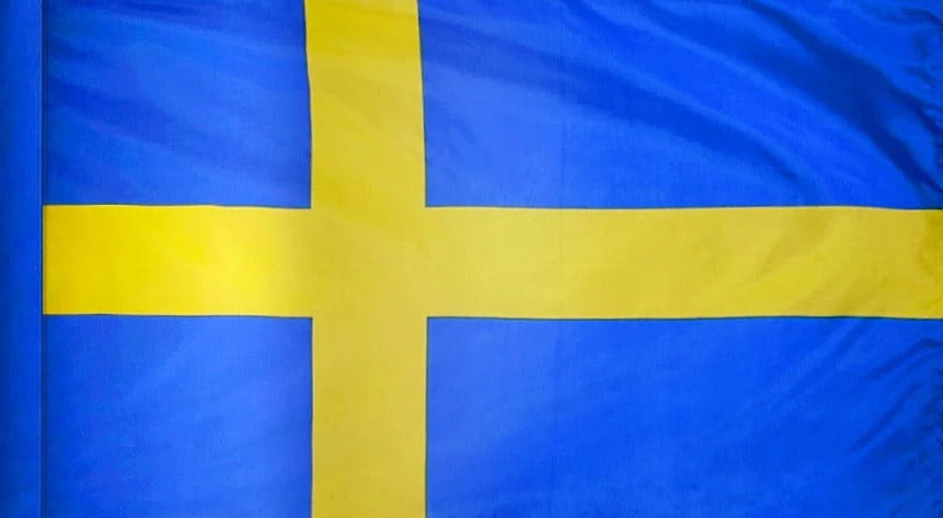 Sweden Flag with Pole Sleeve - For Indoor Use
