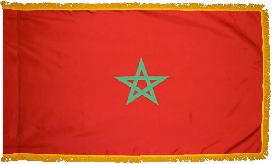Morocco Flag with Fringe - For Indoor Use
