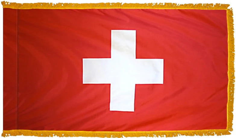 Switzerland Flag with Fringe - For Indoor Use