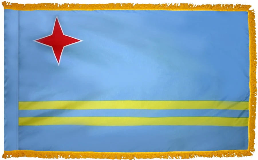 Aruba Flag with Fringe - For Indoor Use