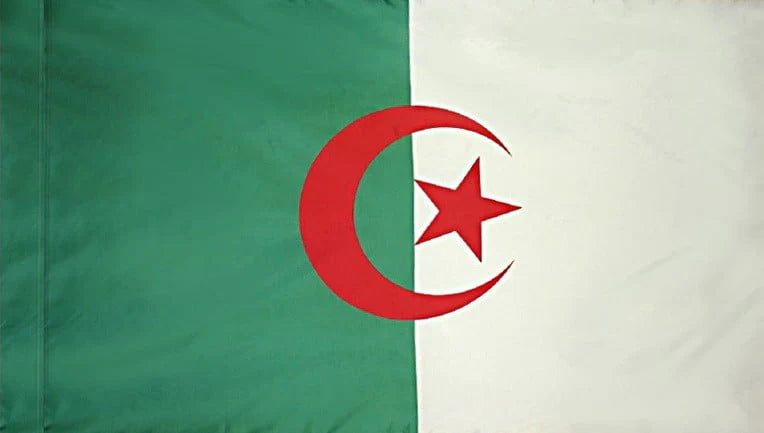 Algeria Flag with Pole Sleeve - For Indoor Use