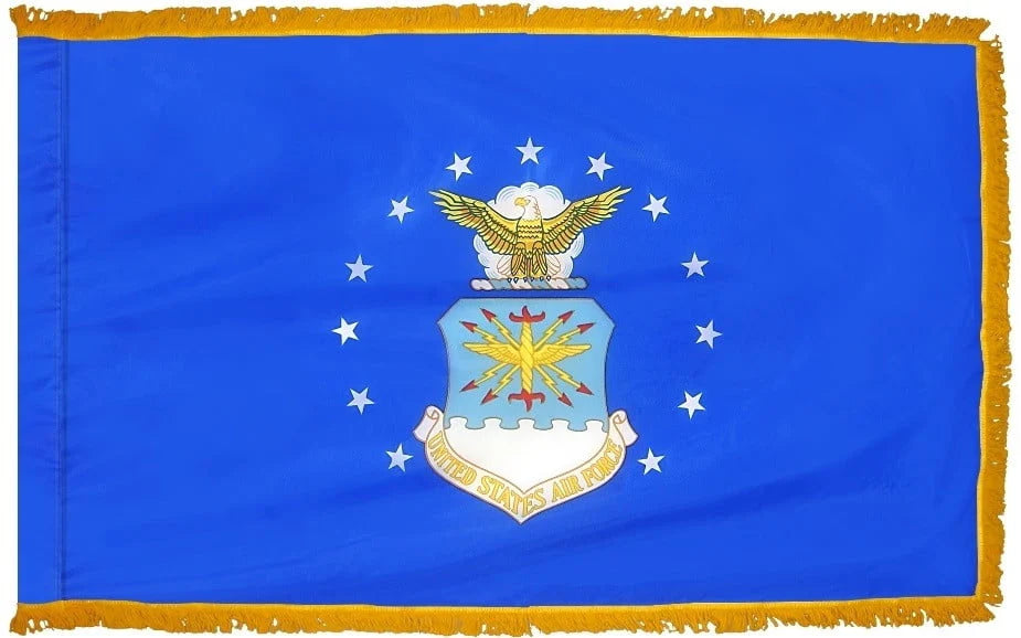 Air Force Government Design Flag with Fringe - For Indoor Use