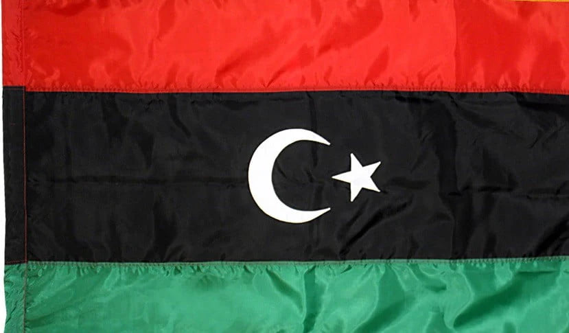 Libya Flag with Pole Sleeve - For Indoor Use
