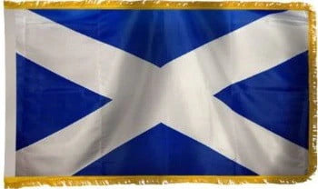 Scotland St. Andrew Cross Flag with Fringe - For Indoor Use