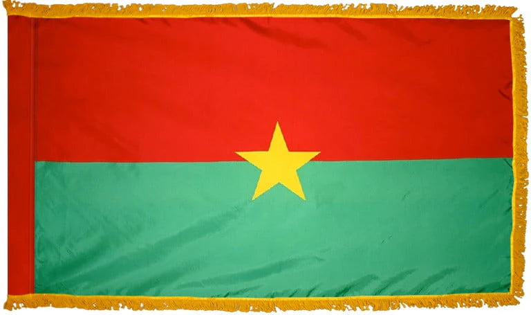 Burkina Faso Flag with Fringe - For Indoor Use