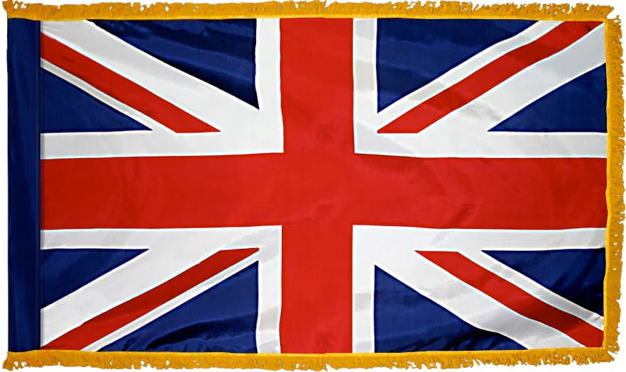 United Kingdom Flag with Fringe - For Indoor Use