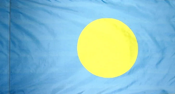 Palau Flag with Pole Sleeve - For Indoor Use