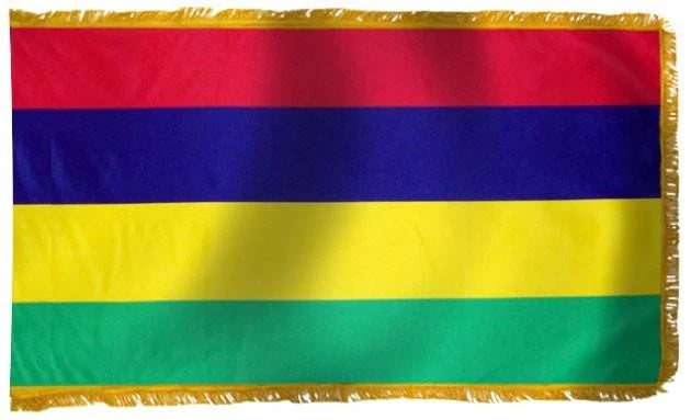 Mauritius Flag with Fringe - For Indoor Use