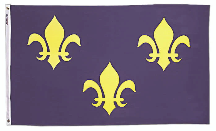 French Fleur de Lis Flag - 3'x5' - For Outdoor Use
