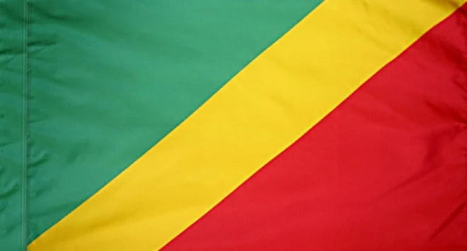 Congo Flag with Pole Sleeve - For Indoor Use