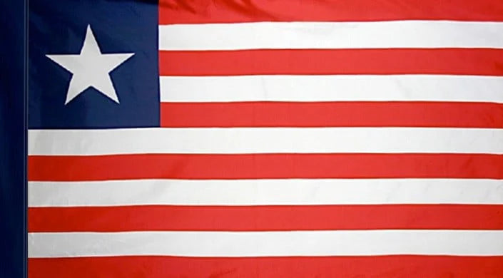 Liberia Flag with Pole Sleeve - For Indoor Use