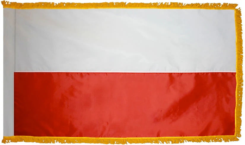 Poland Flag with Fringe - For Indoor Use