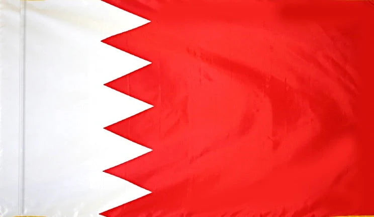 Bahrain Flag with Pole Sleeve - For Indoor Use
