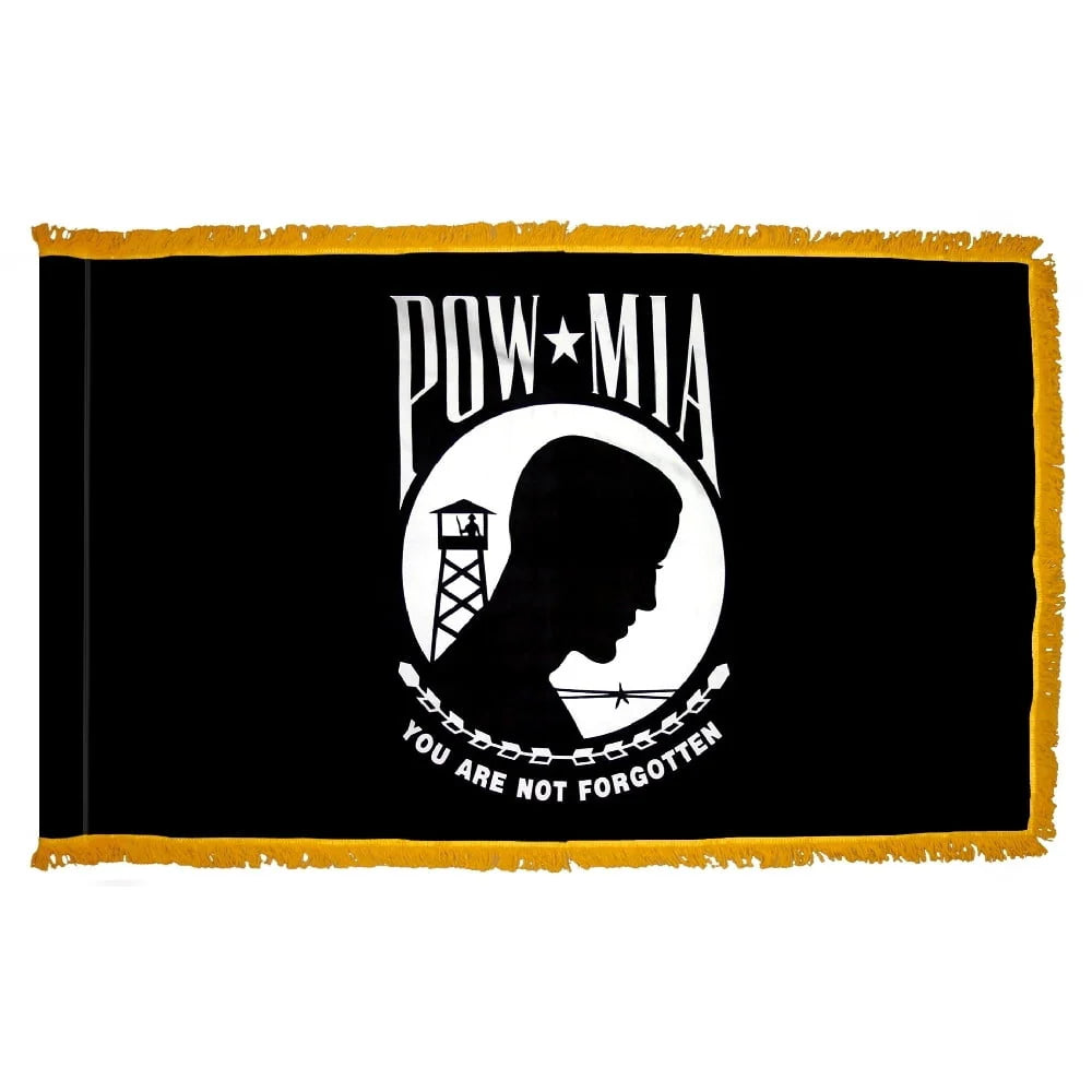 POW/MIA Flag with Fringe - For Indoor Use