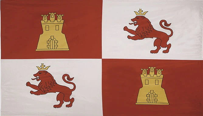 Spain Lions Castles Flag with Pole Sleeve - For Indoor Use