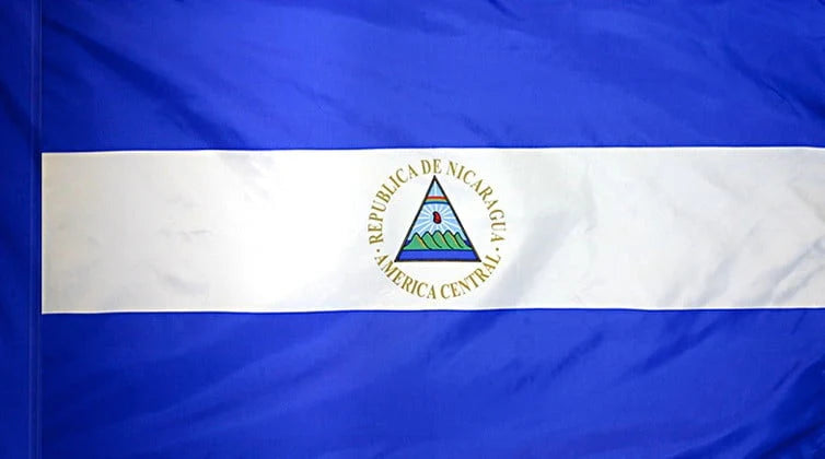 Nicaragua Flag with Pole Sleeve - For Indoor Use