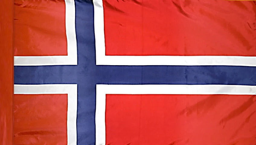Norway Flag with Pole Sleeve - For Indoor Use