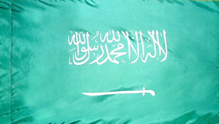 Saudi Arabia Flag with Pole Sleeve - For Indoor Use
