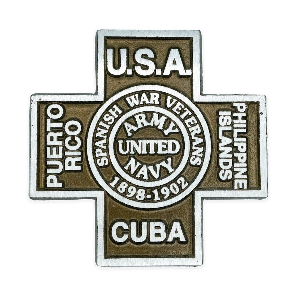 Aluminum Spanish War Veteran grave marker