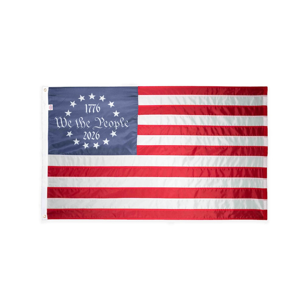 Betsy Ross "We The People" nylon flag with heading and grommets