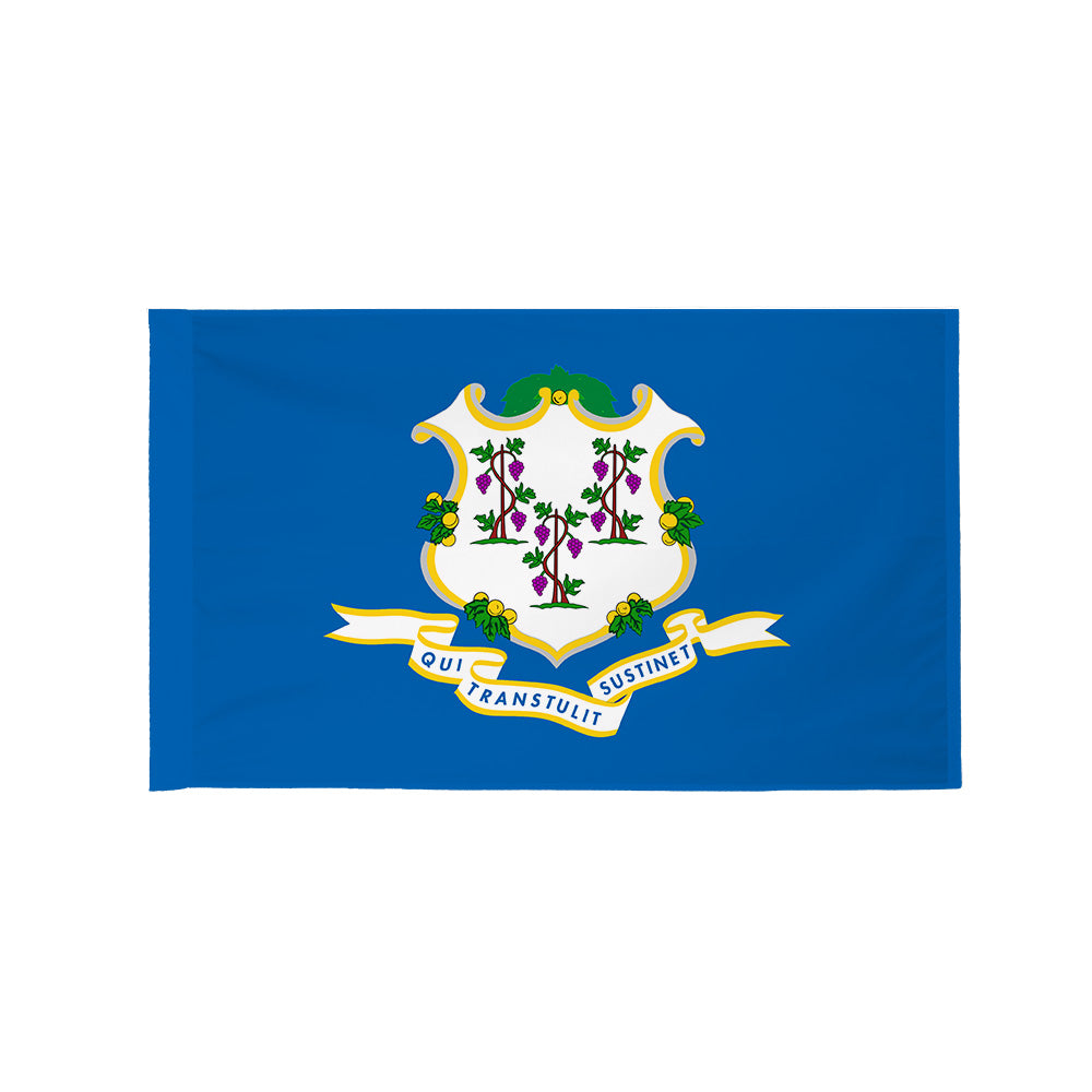 Connecticut state flag with pole sleeve