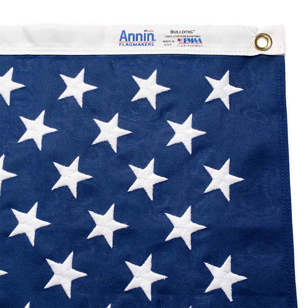 Standard Cotton American flag heading and grommets