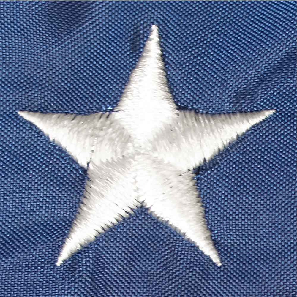 Indoor Fringed American flag embroidered star