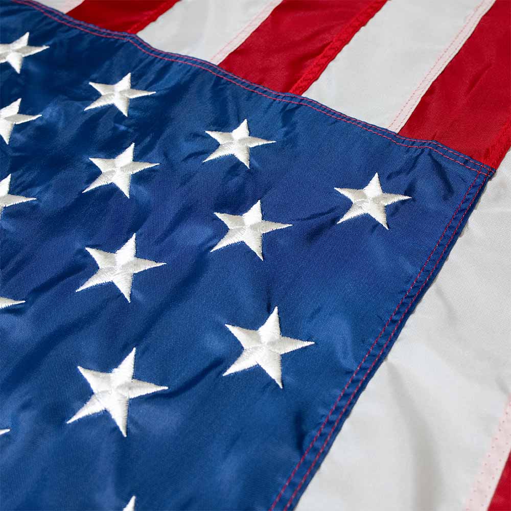 Indoor Fringed American flag star field and stripes