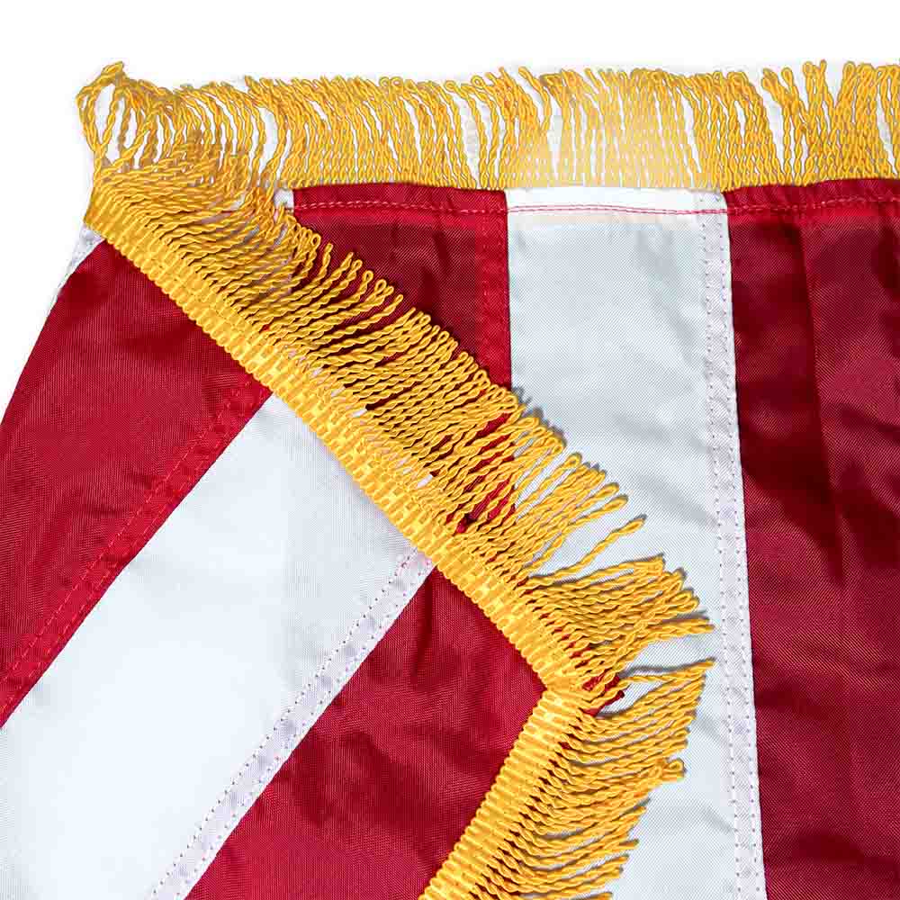 Indoor Fringed American flag fly end
