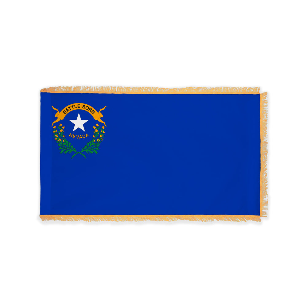 Nevada state flag with pole sleeve and fringe