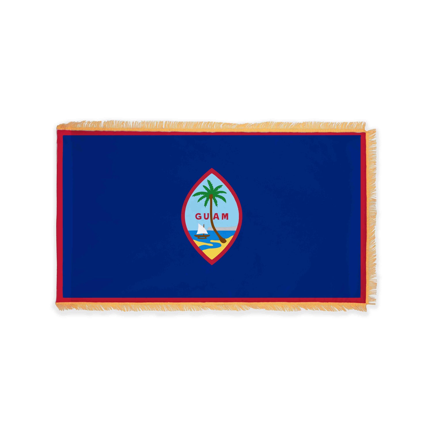 Guam flag with pole sleeve and fringe
