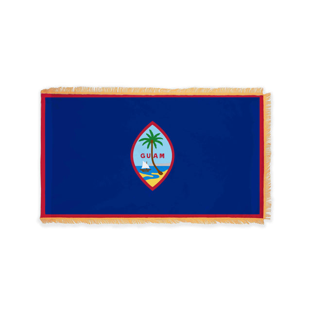 Guam flag with pole sleeve and fringe