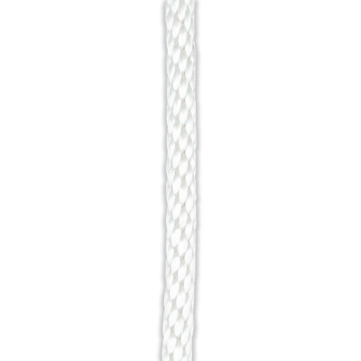 White halyard rope cut to length for flagpoles, durable outdoor-grade cord for raising and lowering flags.