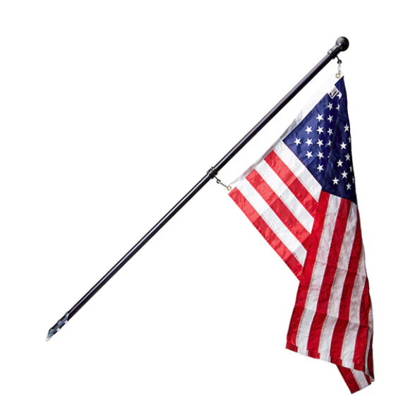 House Mount Flagpole Flag Set Black Legacy Series