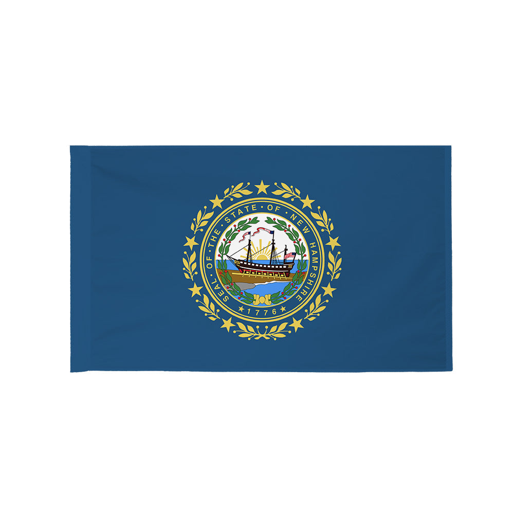 New Hampshire state flag with pole sleeve